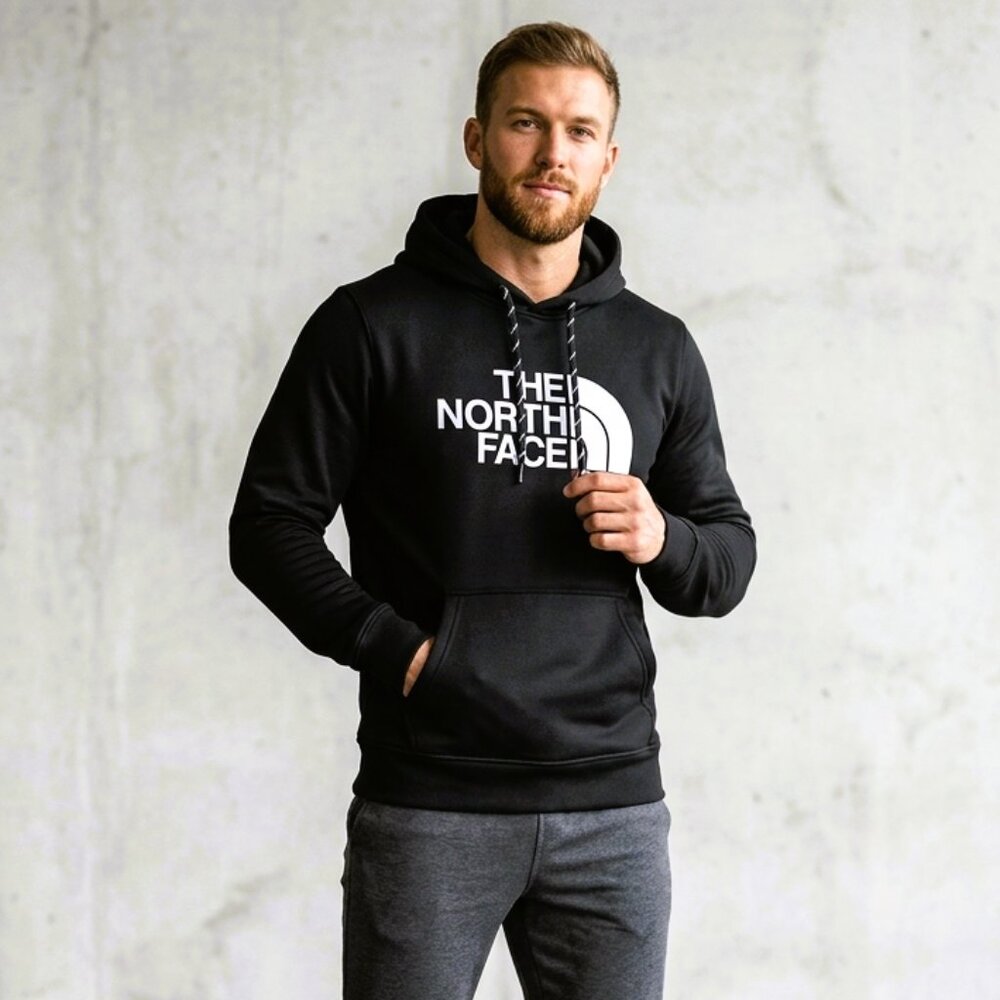 The North Face Evolution Half Dome Hoodie Small Black White Logo Pullover